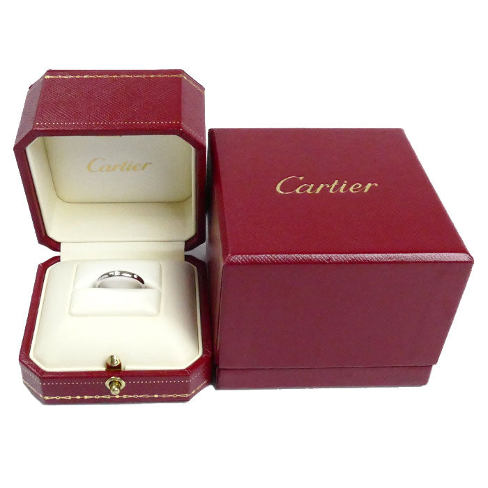 CARTIER カルティエ Pt950プラチナ ウェディング 3P ダイヤ リング・指輪 B4058349 ダイヤモンド 9号 49 3.1g レディース【中古】【美品】