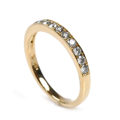 Vendome Aoyama ヴァンドーム青山 K18YG イエローゴールド ハーフエタニティ リング・指輪 AGVR956607DI ダイヤモンド0.30ct 9号 2.3g レディース【中古】