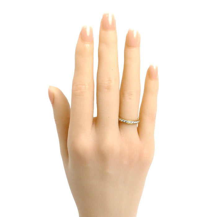 Vendome Aoyama ヴァンドーム青山 K18YG イエローゴールド ハーフエタニティ リング・指輪 AGVR956607DI ダイヤモンド0.30ct 9号 2.3g レディース【中古】