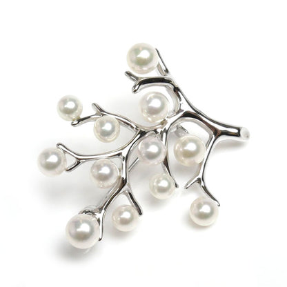 MIKIMOTO ミキモト シルバー 幸福の木 ブローチ PB-357S アコヤパール約4.0～5.0mm 4.6g レディース【中古】【美品】