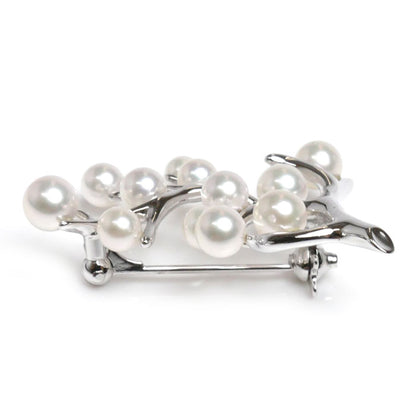 MIKIMOTO ミキモト シルバー 幸福の木 ブローチ PB-357S アコヤパール約4.0～5.0mm 4.6g レディース【中古】【美品】