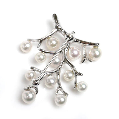 MIKIMOTO ミキモト シルバー 幸福の木 ブローチ PB-357S アコヤパール約4.0～5.0mm 4.6g レディース【中古】【美品】