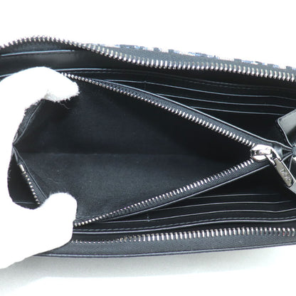 Dior ディオール オブリーク ジャカード ロングジップウォレット 長財布 ネイビー 2ADBC315YKS_H05E レディース【中古】