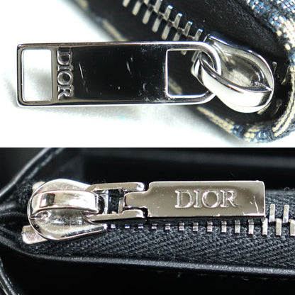 Dior ディオール オブリーク ジャカード ロングジップウォレット 長財布 ネイビー 2ADBC315YKS_H05E レディース【中古】