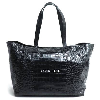 BALENCIAGA バレンシアガ エブリデイ クロコ型押し トートバッグ ブラック 618284 23E3N 1000 メンズ【中古】