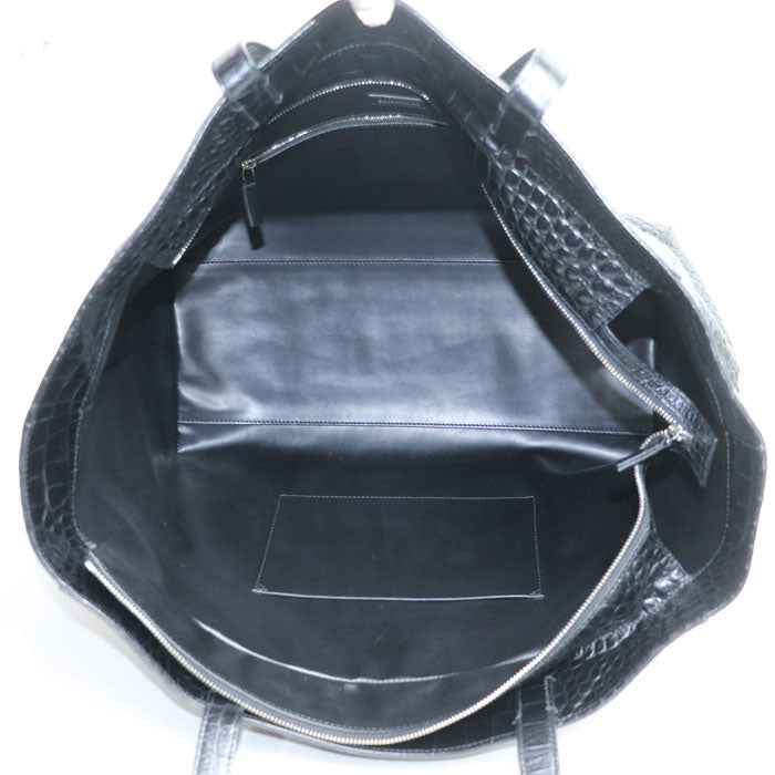 BALENCIAGA バレンシアガ エブリデイ クロコ型押し トートバッグ ブラック 618284 23E3N 1000 メンズ【中古】