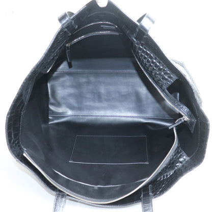 BALENCIAGA バレンシアガ エブリデイ クロコ型押し トートバッグ ブラック 618284 23E3N 1000 メンズ【中古】