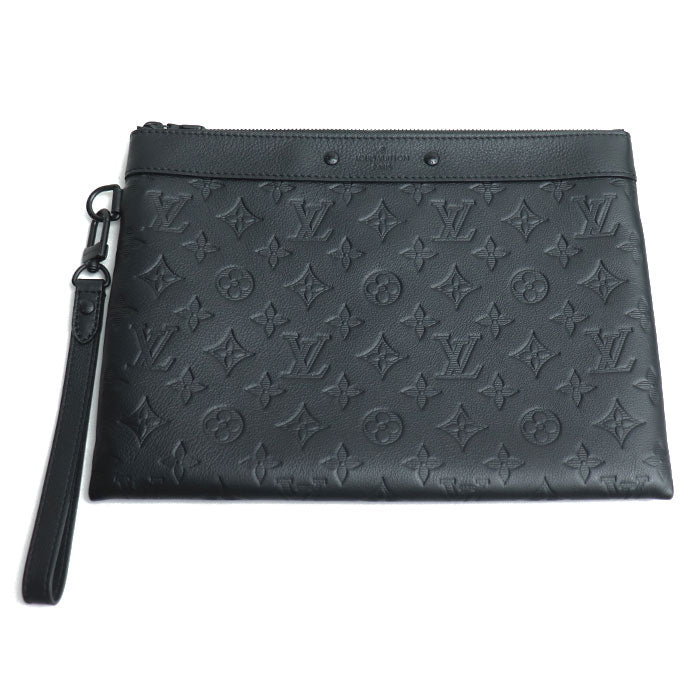 LOUIS VUITTON ルイ・ヴィトン ポシェット トゥ ゴー クラッチバッグ モノグラムシャドウ ブラック M81570 ICチップ メンズ【中古】