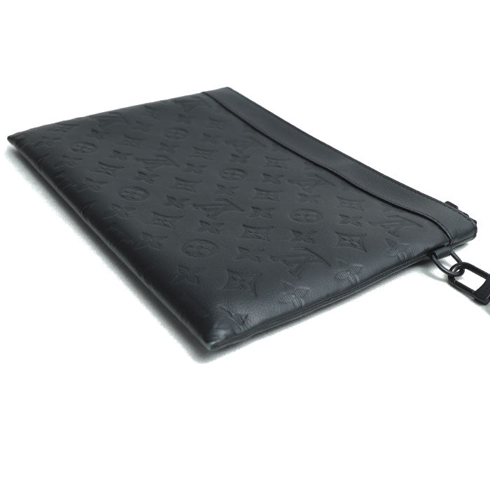 LOUIS VUITTON ルイ・ヴィトン ポシェット トゥ ゴー クラッチバッグ モノグラムシャドウ ブラック M81570 ICチップ メンズ【中古】