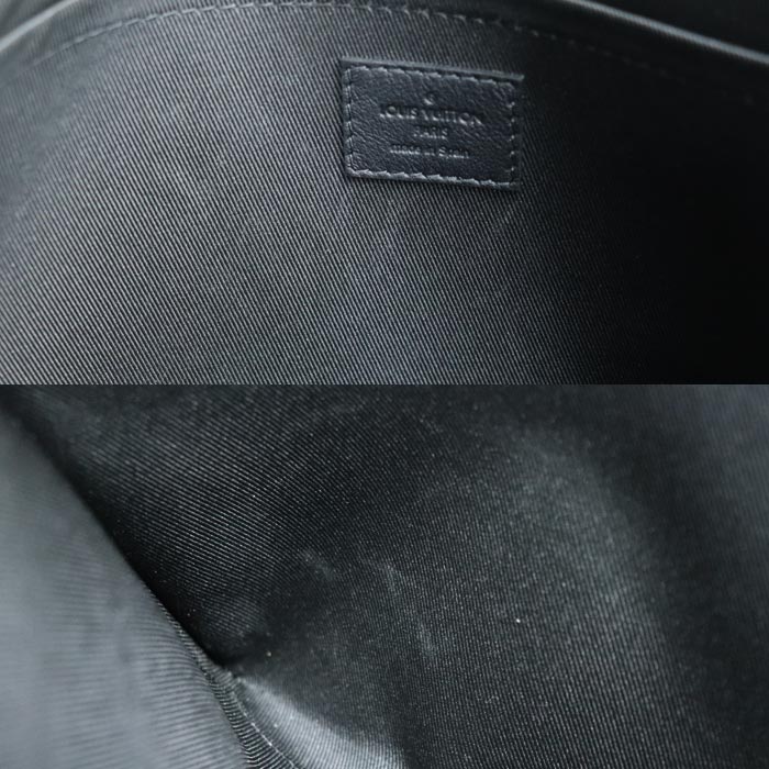 LOUIS VUITTON ルイ・ヴィトン ポシェット トゥ ゴー クラッチバッグ モノグラムシャドウ ブラック M81570 ICチップ メンズ【中古】