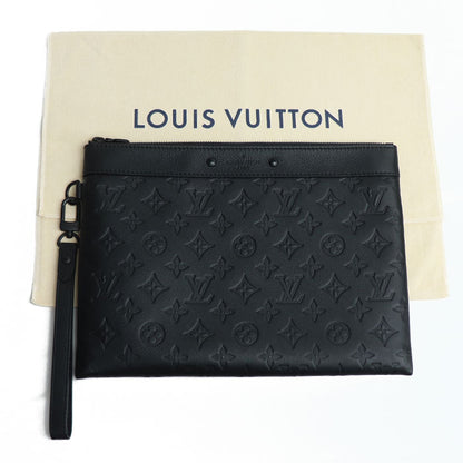 LOUIS VUITTON ルイ・ヴィトン ポシェット トゥ ゴー クラッチバッグ モノグラムシャドウ ブラック M81570 ICチップ メンズ【中古】