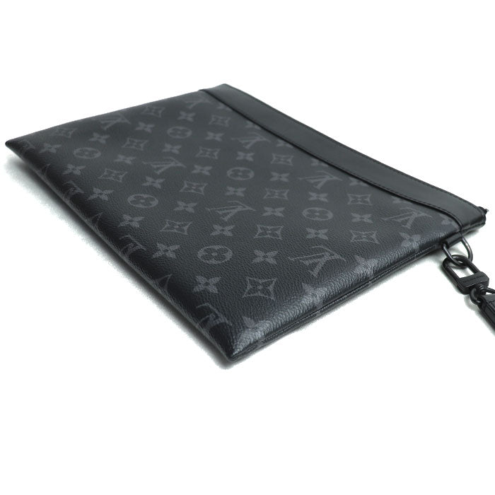 LOUIS VUITTON ルイ・ヴィトン ポシェット トゥ ゴー クラッチバッグ モノグラム エクリプス ブラック M81569 ICチップ メンズ【中古】