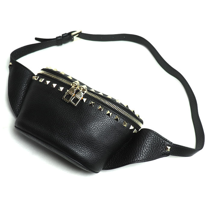 Valentino Garavani ヴァレンティノ・ガラヴァーニ ロックスタッズ ボディバッグ ブラック RW2B0D15 ユニセックス【中古】