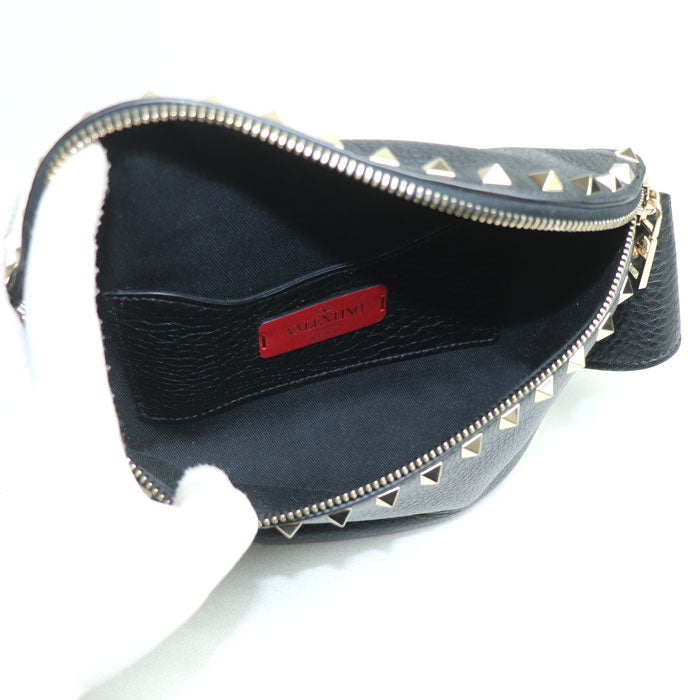 Valentino Garavani ヴァレンティノ・ガラヴァーニ ロックスタッズ ボディバッグ ブラック RW2B0D15 ユニセックス【中古】