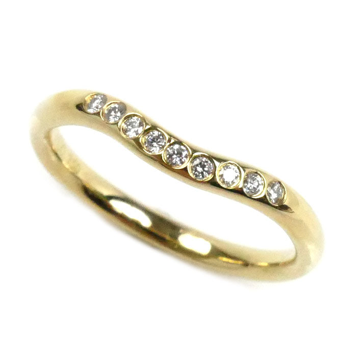 TIFFANY&Co. ティファニー K18YG イエローゴールド カーブドバンド 9P ダイヤ リング・指輪 60016301 ダイヤモンド 9号 2.2g レディース【中古】【美品】