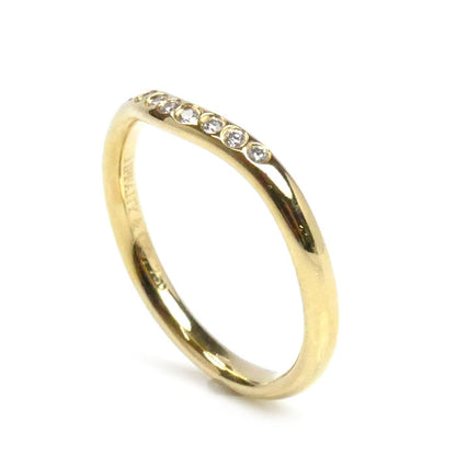 TIFFANY&Co. ティファニー K18YG イエローゴールド カーブドバンド 9P ダイヤ リング・指輪 60016301 ダイヤモンド 9号 2.2g レディース【中古】【美品】