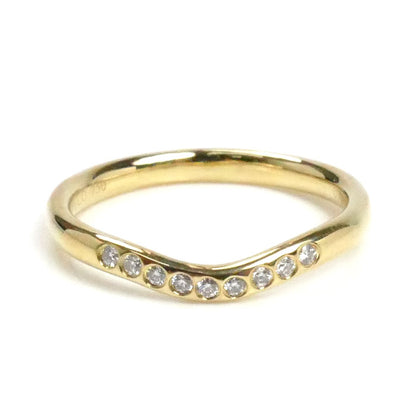 TIFFANY&Co. ティファニー K18YG イエローゴールド カーブドバンド 9P ダイヤ リング・指輪 60016301 ダイヤモンド 9号 2.2g レディース【中古】【美品】