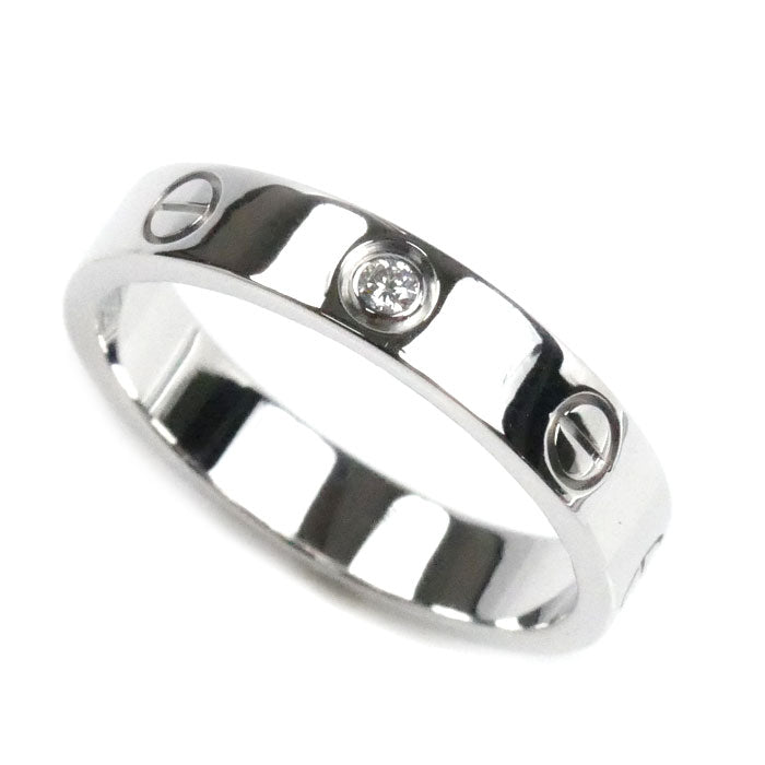 CARTIER カルティエ K18WG ホワイトゴールド ミニラブ 1P ダイヤ リング・指輪 B4050554 ダイヤモンド 14号 54 4.8g レディース【中古】【美品】