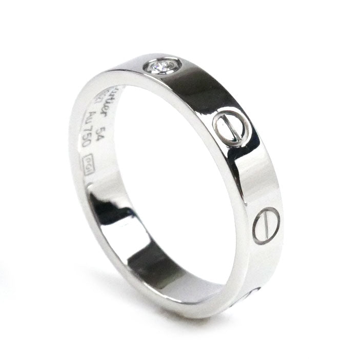 CARTIER カルティエ K18WG ホワイトゴールド ミニラブ 1P ダイヤ リング・指輪 B4050554 ダイヤモンド 14号 54 4.8g レディース【中古】【美品】