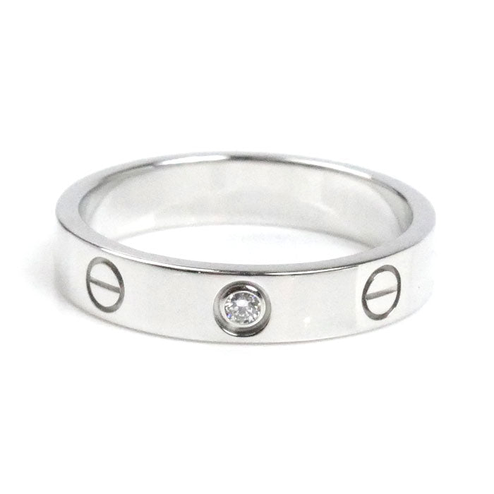 CARTIER カルティエ K18WG ホワイトゴールド ミニラブ 1P ダイヤ リング・指輪 B4050554 ダイヤモンド 14号 54 4.8g レディース【中古】【美品】