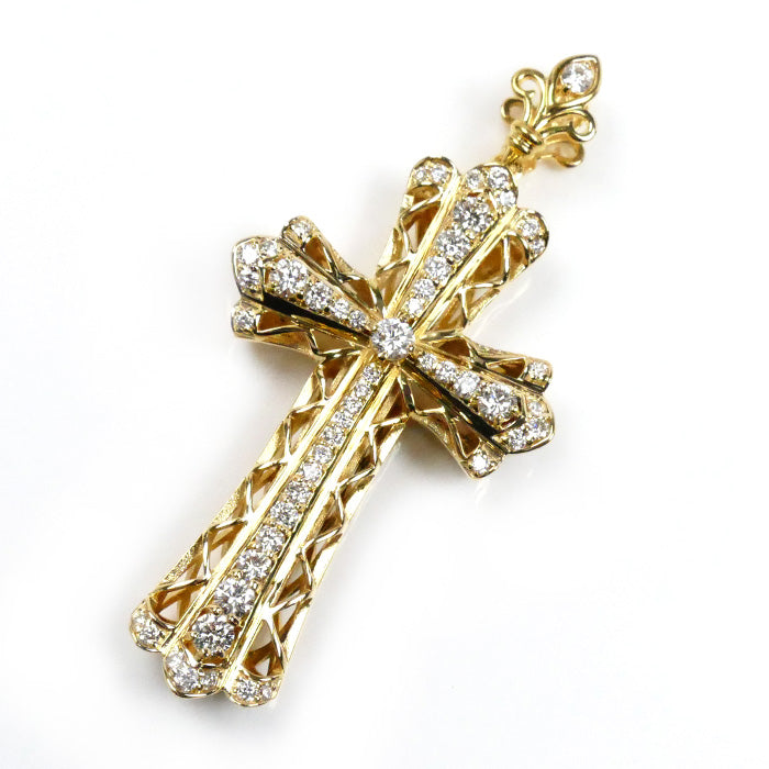 ゆきざき K18YG イエローゴールド ヨビコ クロス ペンダントトップ W31297.12.6.5 ダイヤモンド0.80ct 9.2g ユニセックス【中古】