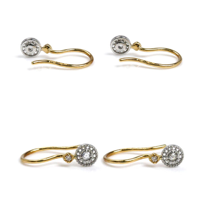 agete アガット K18YG/Pt900 ダイヤ ピアス ダイヤモンド0.01ct/0.01ct 0.7g レディース【中古】