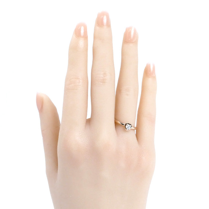 CARTIER カルティエ K18PG ピンクゴールド ディアマン レジェ ドゥ カルティエ ハート 1P ダイヤ リング・指輪 B4088050 10号 50 2.4g レディース【中古】【美品】