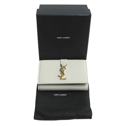 SAINT LAURENT サンローラン キーケース YSLライン アイボリー CFP613334 レディース【中古】【美品】