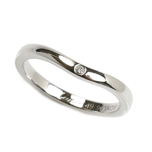 CARTIER カルティエ Pt950プラチナ バレリーナ カーブ ウェディング 3P ダイヤ リング・指輪 B4092949 ダイヤモンド 9号 49 3.2g レディース【中古】【美品】