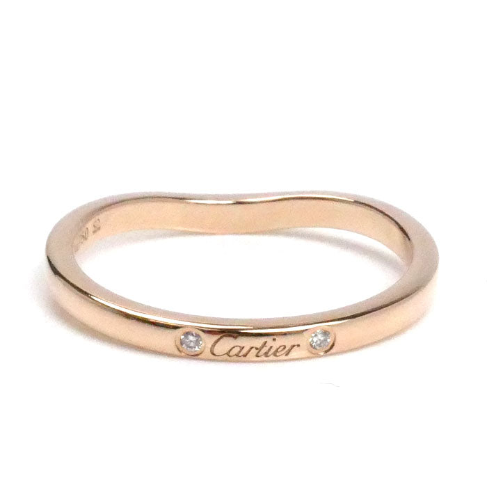 CARTIER カルティエ K18PG ピンクゴールド バレリーナ カーブ ウェディング 3P ダイヤ リング・指輪 B4098656 ダイヤモンド 15.5号 56 2.6g レディース【中古】【美品】