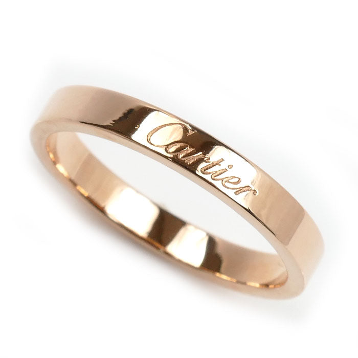 CARTIER カルティエ K18PG ピンクゴールド エングレーブド リング・指輪 B4087257 17号 57 4.0g ユニセックス【中古】【美品】