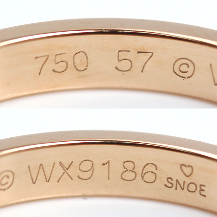 CARTIER カルティエ K18PG ピンクゴールド エングレーブド リング・指輪 B4087257 17号 57 4.0g ユニセックス【中古】【美品】