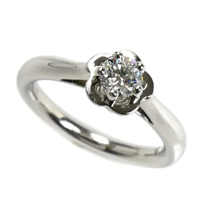 CHANEL シャネル Pt950プラチナ カメリア 1P ダイヤ リング・指輪 ダイヤモンド0.25ct 5号 45 4.9g レディース【中古】【美品】