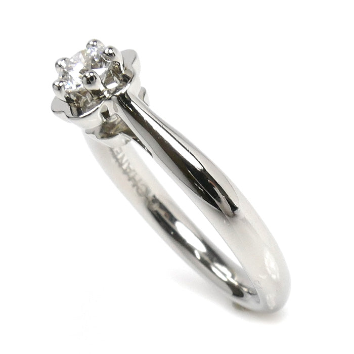 CHANEL シャネル Pt950プラチナ カメリア 1P ダイヤ リング・指輪 ダイヤモンド0.25ct 5号 45 4.9g レディース【中古】【美品】
