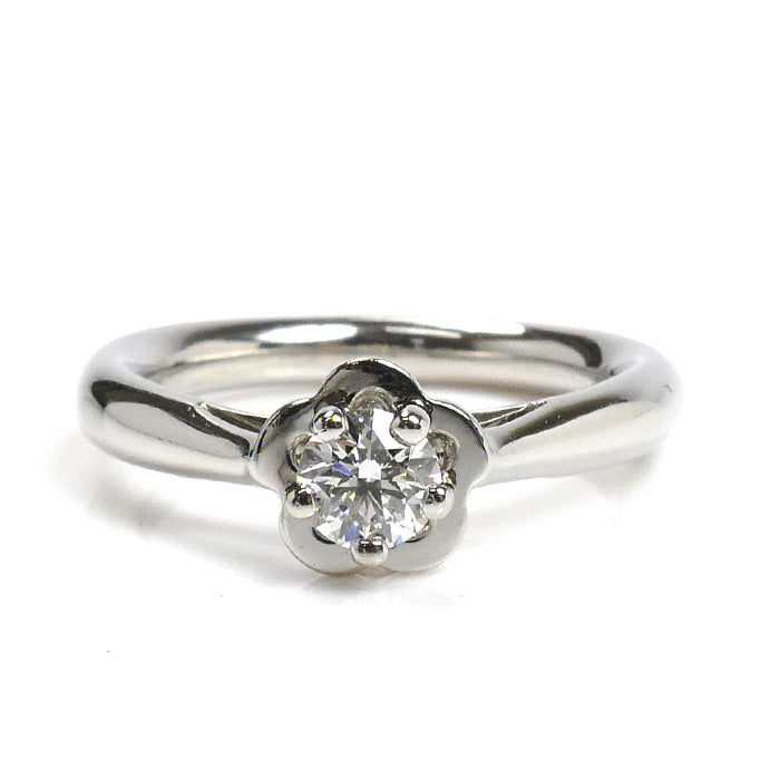 CHANEL シャネル Pt950プラチナ カメリア 1P ダイヤ リング・指輪 ダイヤモンド0.25ct 5号 45 4.9g レディース【中古】【美品】