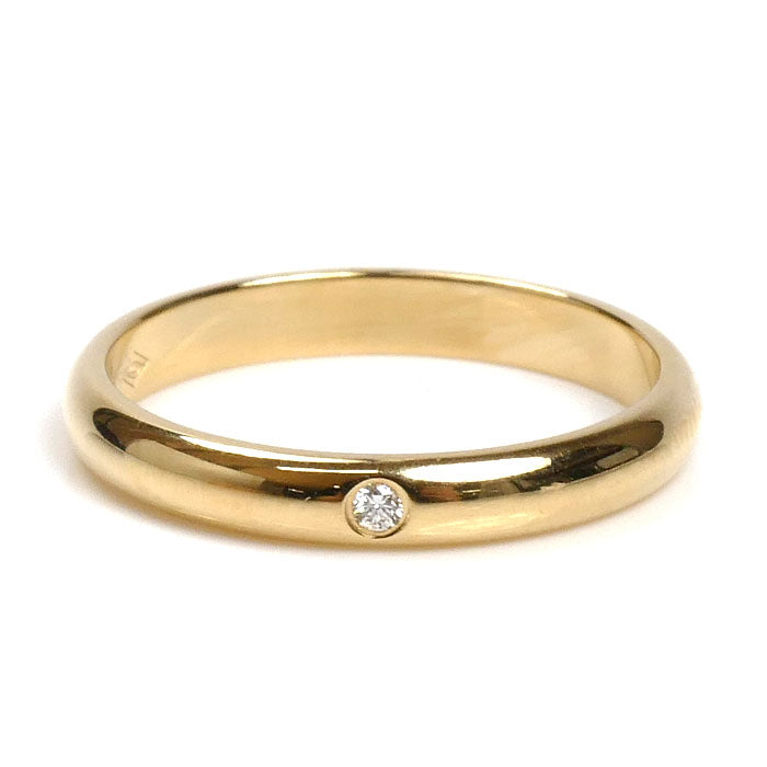 CARTIER カルティエ K18YG イエローゴールド ウェディング 1P ダイヤ リング・指輪 B4057648 ダイヤモンド 8号 48 2.2g レディース【中古】【美品】