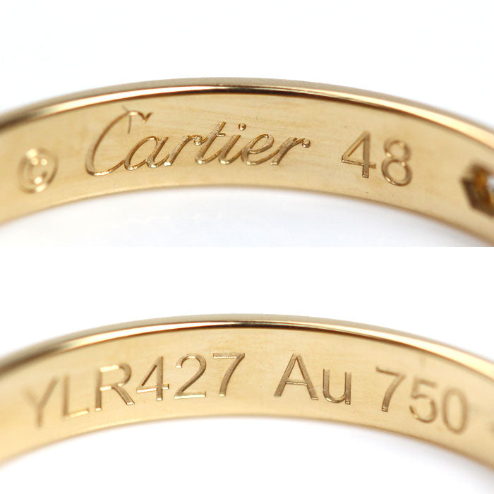 CARTIER カルティエ K18YG イエローゴールド ウェディング 1P ダイヤ リング・指輪 B4057648 ダイヤモンド 8号 48 2.2g レディース【中古】【美品】