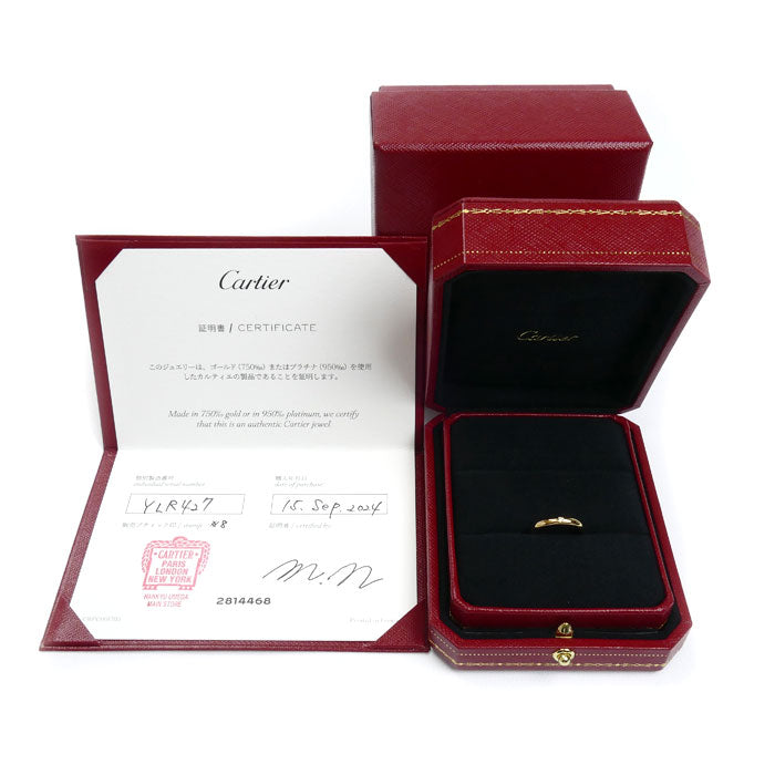 CARTIER カルティエ K18YG イエローゴールド ウェディング 1P ダイヤ リング・指輪 B4057648 ダイヤモンド 8号 48 2.2g レディース【中古】【美品】