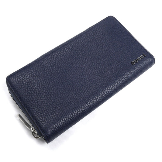 GUCCI グッチ ラウンドジップウォレット 長財布 ネイビー 771154 AABXM 4236 メンズ【中古】【美品】