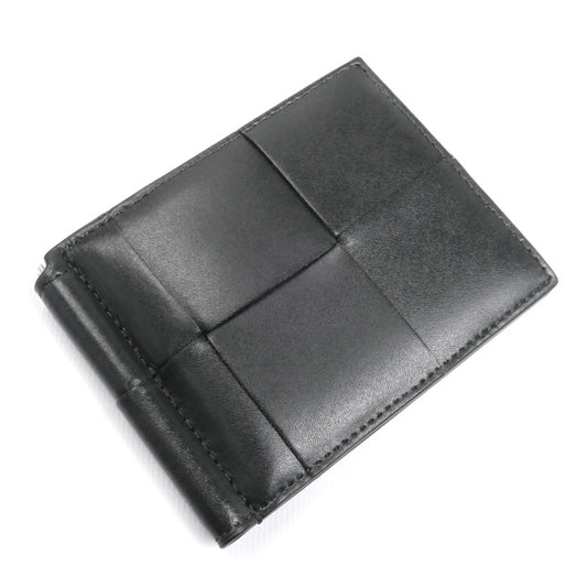 BOTTEGAVENETA ボッテガヴェネタ カセット マネークリップウォレット 二つ折り財布 ダークグレー×オレンジ 749453 メンズ【中古】【美品】