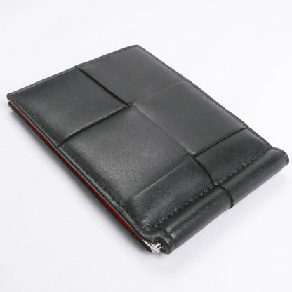 BOTTEGAVENETA ボッテガヴェネタ カセット マネークリップウォレット 二つ折り財布 ダークグレー×オレンジ 749453 メンズ【中古】【美品】