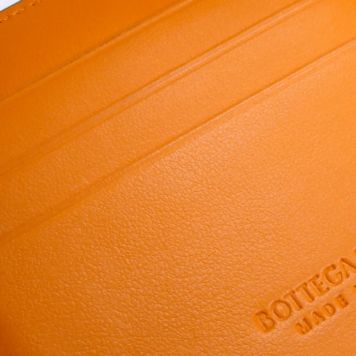 BOTTEGAVENETA ボッテガヴェネタ カセット マネークリップウォレット 二つ折り財布 ダークグレー×オレンジ 749453 メンズ【中古】【美品】
