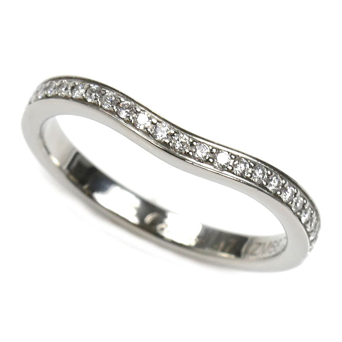 CARTIER カルティエ Pt950プラチナ バレリーナ カーブ ハーフエタニティ ダイヤ リング・指輪 B4093047 ダイヤモンド 7号 47 2.8g レディース【中古】【美品】