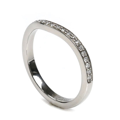 CARTIER カルティエ Pt950プラチナ バレリーナ カーブ ハーフエタニティ ダイヤ リング・指輪 B4093047 ダイヤモンド 7号 47 2.8g レディース【中古】【美品】