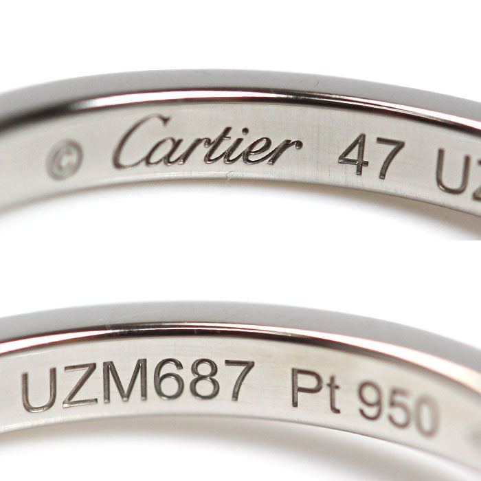CARTIER カルティエ Pt950プラチナ バレリーナ カーブ ハーフエタニティ ダイヤ リング・指輪 B4093047 ダイヤモンド 7号 47 2.8g レディース【中古】【美品】