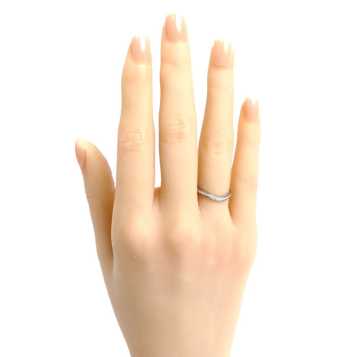 CARTIER カルティエ Pt950プラチナ バレリーナ カーブ ハーフエタニティ ダイヤ リング・指輪 B4093047 ダイヤモンド 7号 47 2.8g レディース【中古】【美品】