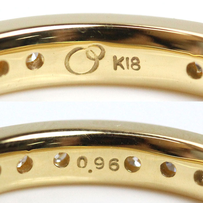 veretta8va ヴェレッタオッターヴァ K18YG イエローゴールド フルエタニティ リング・指輪 ダイヤモンド0.96ct 13号 3.8g レディース【中古】【美品】