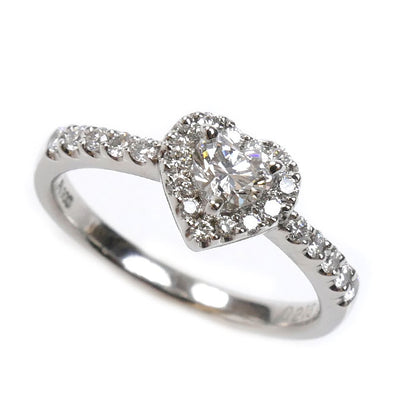Ponte Vecchio ポンテヴェキオ Pt900プラチナ ハッピーハート e03hh リング・指輪 NG0808E002WDMM ダイヤモンド0.213ct ダイヤモンド0.22ct 8.5号 3.6g レディース【中古】【美品】