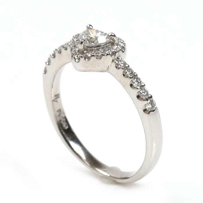 Ponte Vecchio ポンテヴェキオ Pt900プラチナ ハッピーハート e03hh リング・指輪 NG0808E002WDMM ダイヤモンド0.213ct ダイヤモンド0.22ct 8.5号 3.6g レディース【中古】【美品】