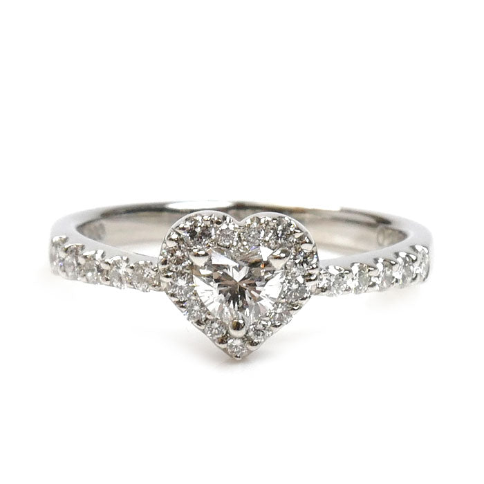 Ponte Vecchio ポンテヴェキオ Pt900プラチナ ハッピーハート e03hh リング・指輪 NG0808E002WDMM ダイヤモンド0.213ct ダイヤモンド0.22ct 8.5号 3.6g レディース【中古】【美品】